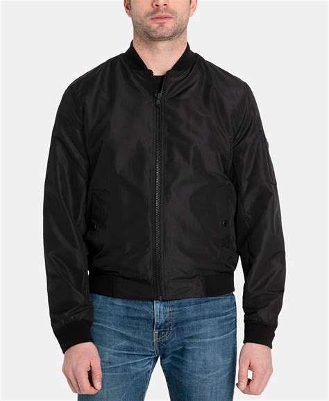 michael kors logo patch bomber knit jacket|Michael Kors men's windbreaker.